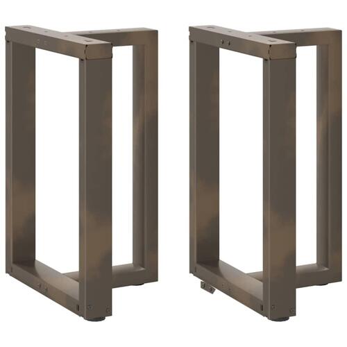 Spisebordsben T-formet 2 stk. naturstål 60x35x(72-73) cm stål
