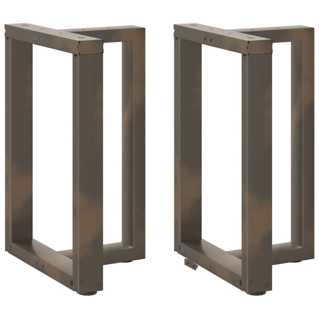 Spisebordsben T-formet 2 stk. naturstål 60x35x(72-73) cm stål