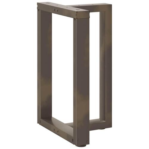 Spisebordsben T-formet 2 stk. naturstål 60x35x(72-73) cm stål