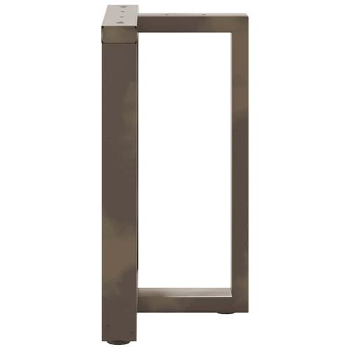 Spisebordsben T-formet 2 stk. naturstål 60x35x(72-73) cm stål
