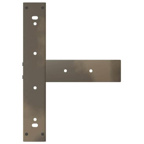 Spisebordsben T-formet 2 stk. naturstål 60x35x(72-73) cm stål