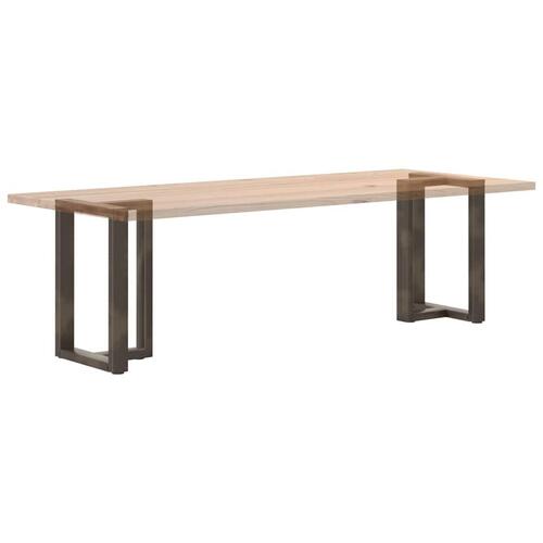 Spisebordsben T-formet 2 stk. naturstål 60x35x(72-73) cm stål