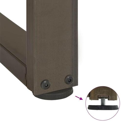 Spisebordsben T-formet 2 stk. naturstål 60x35x(72-73) cm stål