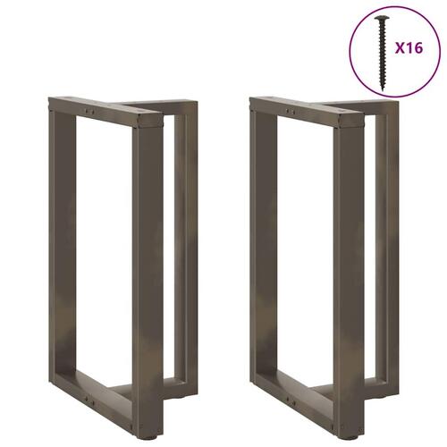 Barbordsben T-formet 2 stk. naturstål 60x35x(90-91) cm stål