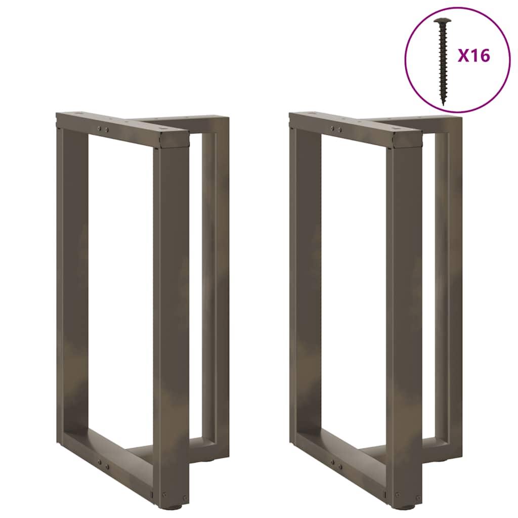 Barbordsben T-formet 2 stk. naturstål 60x35x(90-91) cm stål
