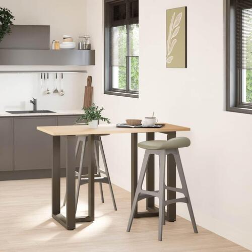 Barbordsben T-formet 2 stk. naturstål 60x35x(90-91) cm stål