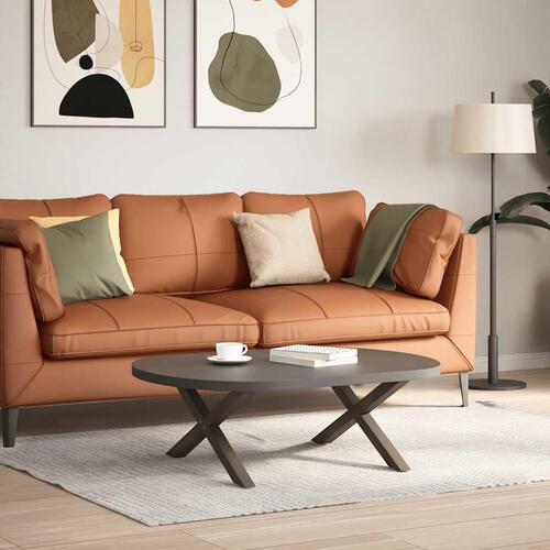 Sofabordben X-formet 2 stk. naturstål 70x(30-31) cm stål