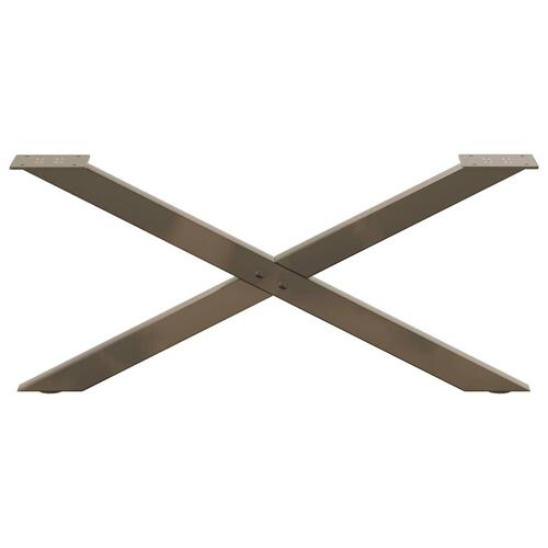Sofabordben X-formet 2 stk. naturstål 70x(30-31) cm stål