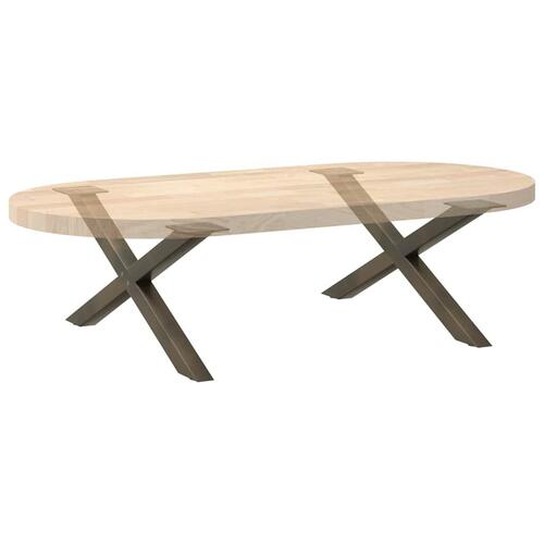 Sofabordben X-formet 2 stk. naturstål 70x(30-31) cm stål