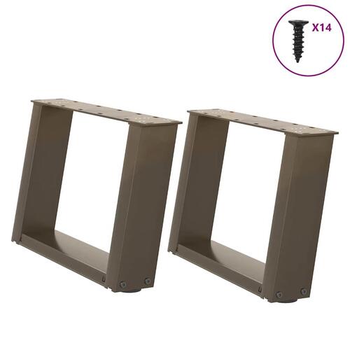 Sofabordben U-formet 2 stk. naturstål 40x(30-31) cm stål