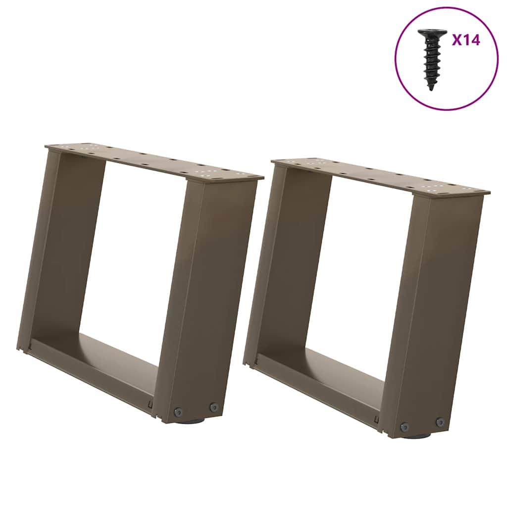 Sofabordben U-formet 2 stk. naturstål 40x(30-31) cm stål