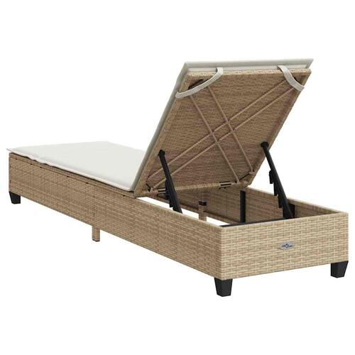 Liggestol med hynder 55x200x25,5 cm polyrattan beige