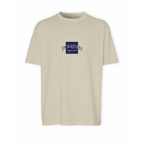 Kortærmet T-shirt til Mænd Jack & Jones JORBOSTON TEE SS 12277888 Beige 2XL