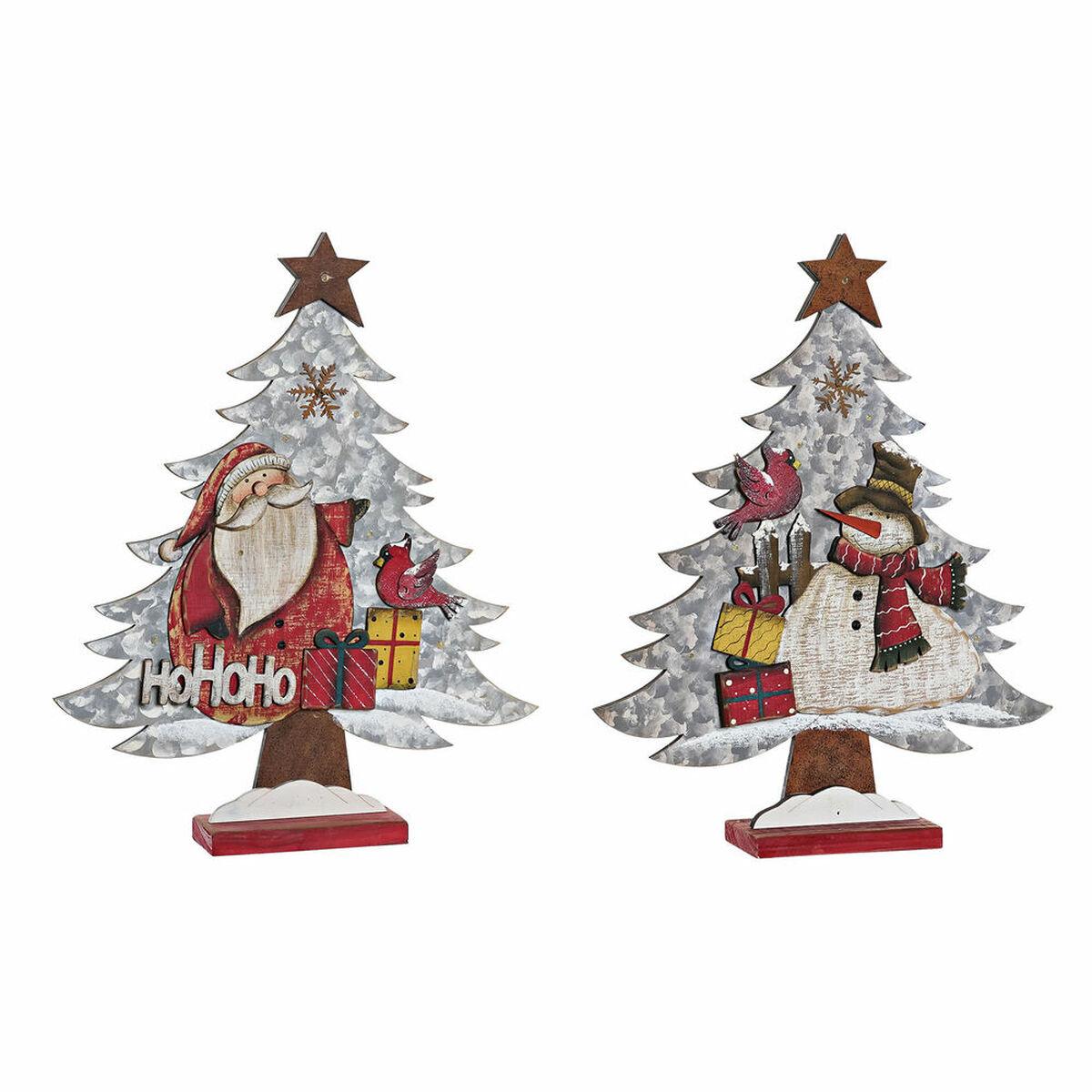 Juledekoration i træ med LED - 2 stk. (33 × 6 × 39,5 cm)