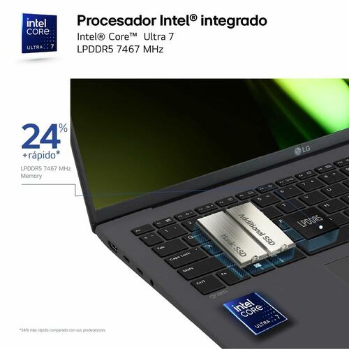 Bærbar computer LG 16" Intel Core Ultra 7 155H 16 GB RAM 1 TB SSD (OUTLET A)