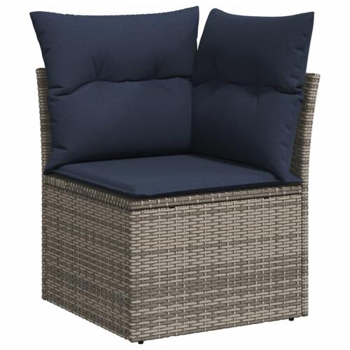 Loungesæt til haven 11 dele med hynder polyrattan grå
