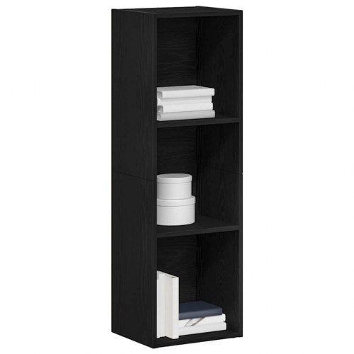 Bogreol 36 × 30 × 114 cm i konstrueret træ - sort eg, 3 hylder