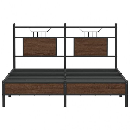 Sengeramme 140 x 200 cm med sengegavl - brunt eg