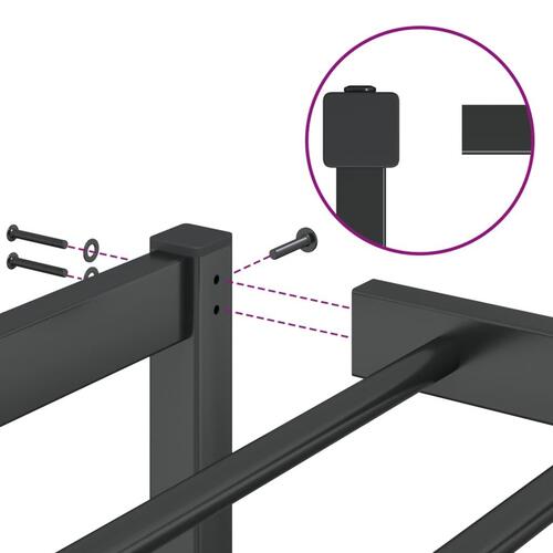 Sengeramme 80x200 cm metal sort