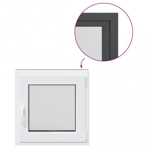 Kældervindue "RISOR" 50x50 cm dreje-kip DIN højre antracit