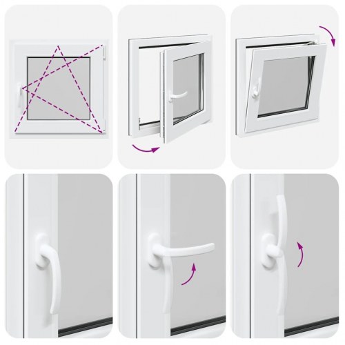Kældervindue "RISOR" 50x50 cm dreje-kip DIN højre antracit