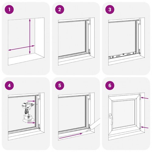 Kældervindue "RISOR" 50x50 cm dreje-kip DIN højre antracit