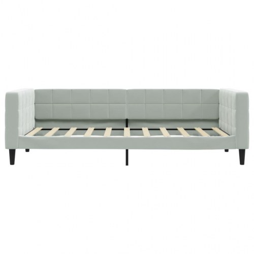 Daybed med udtræk 90 x 190 cm velour - lysegrå