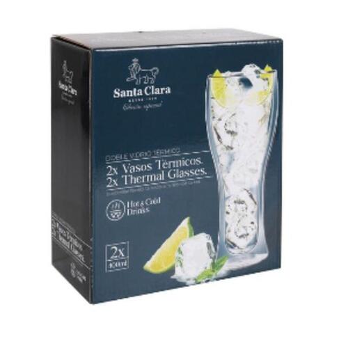 Glassæt Inde Santa Clara Borosilikatglas 400 ml 2 Dele