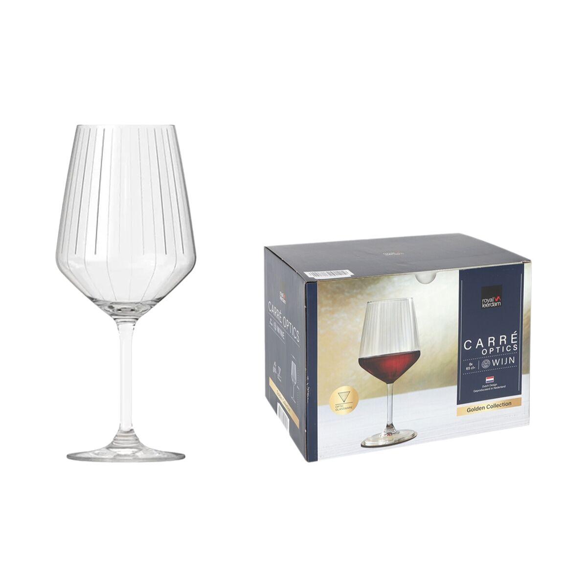 Sæt med vinglas Inde Carre optics ø 9,8 x 22,2 cm 650 ml 6 Dele