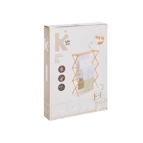 Sammenfoldeligt Tørrestativ Kipit WR4054B-1 BAMBOO Natur Bambus 74 x 36 x 111 cm 74 x 8 x 50 cm (4 enheder)