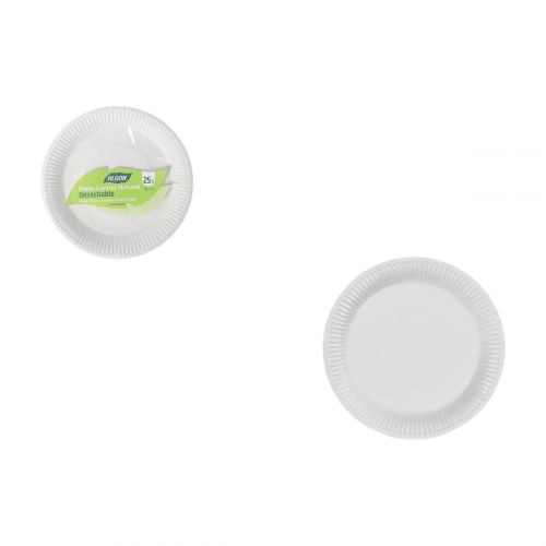 Inde engangstallerkener i pap 18 cm - 25 stk. (18 pakker)