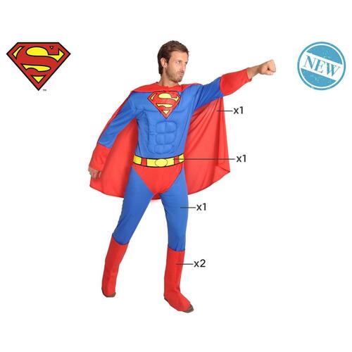 Kostume til voksne Superman XL