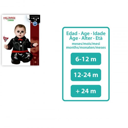 Børnekostume skelet - 12-24 måneder, sort