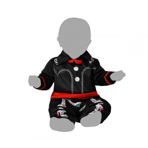 Børnekostume skelet - 12-24 måneder, sort