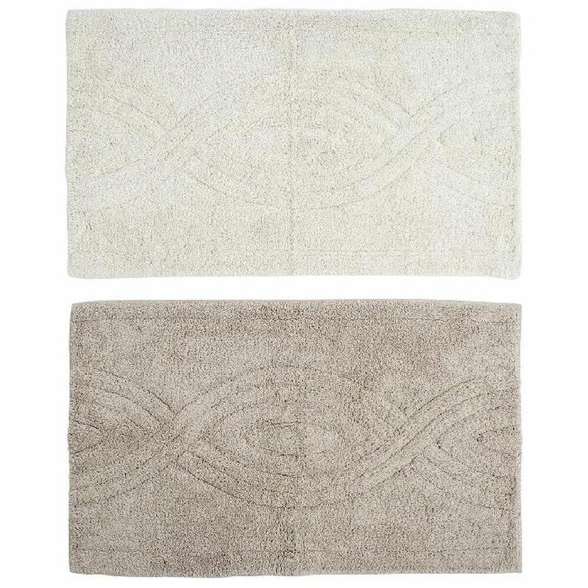 Tæppe DKD Home Decor Brun Beige Bomuld (2 stk) (80 x 50 x 2 cm)