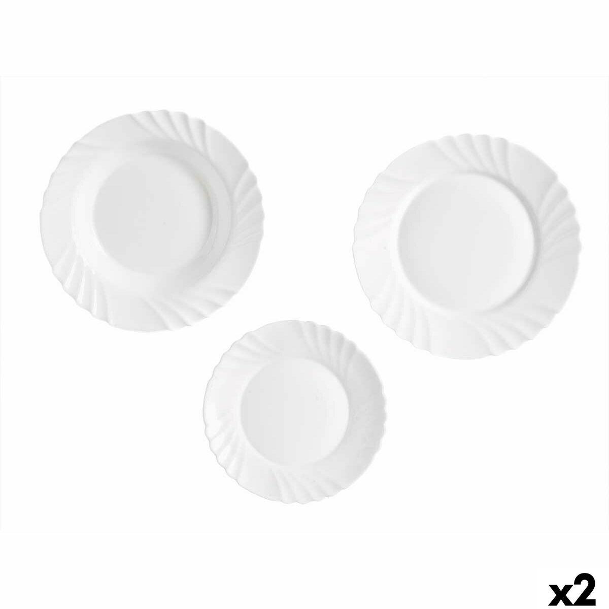 Spisestel Vivalto F-LBP100-80-90 Hvid Opalglas (2 enheder)