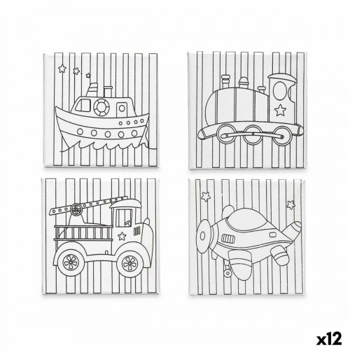 Lærred 15 × 15 cm - sæt med 12 stk.