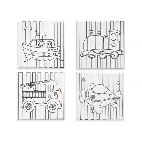 Lærred 15 × 15 cm - sæt med 12 stk.