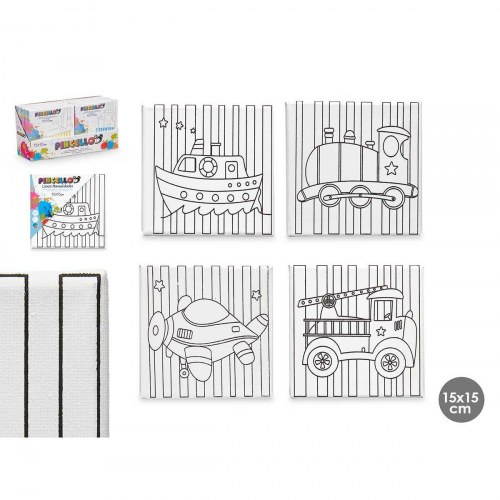 Lærred 15 × 15 cm - sæt med 12 stk.