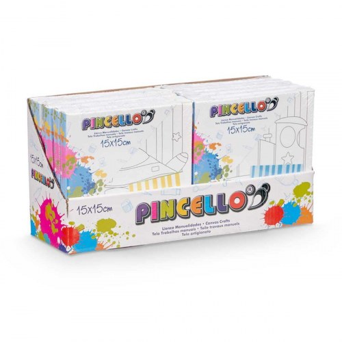 Lærred 15 × 15 cm - sæt med 12 stk.