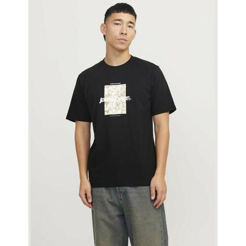 Kortærmet T-shirt til Mænd Jack & Jones JCOTARMAC CAMO FRONT TEE 12273239 Sort L