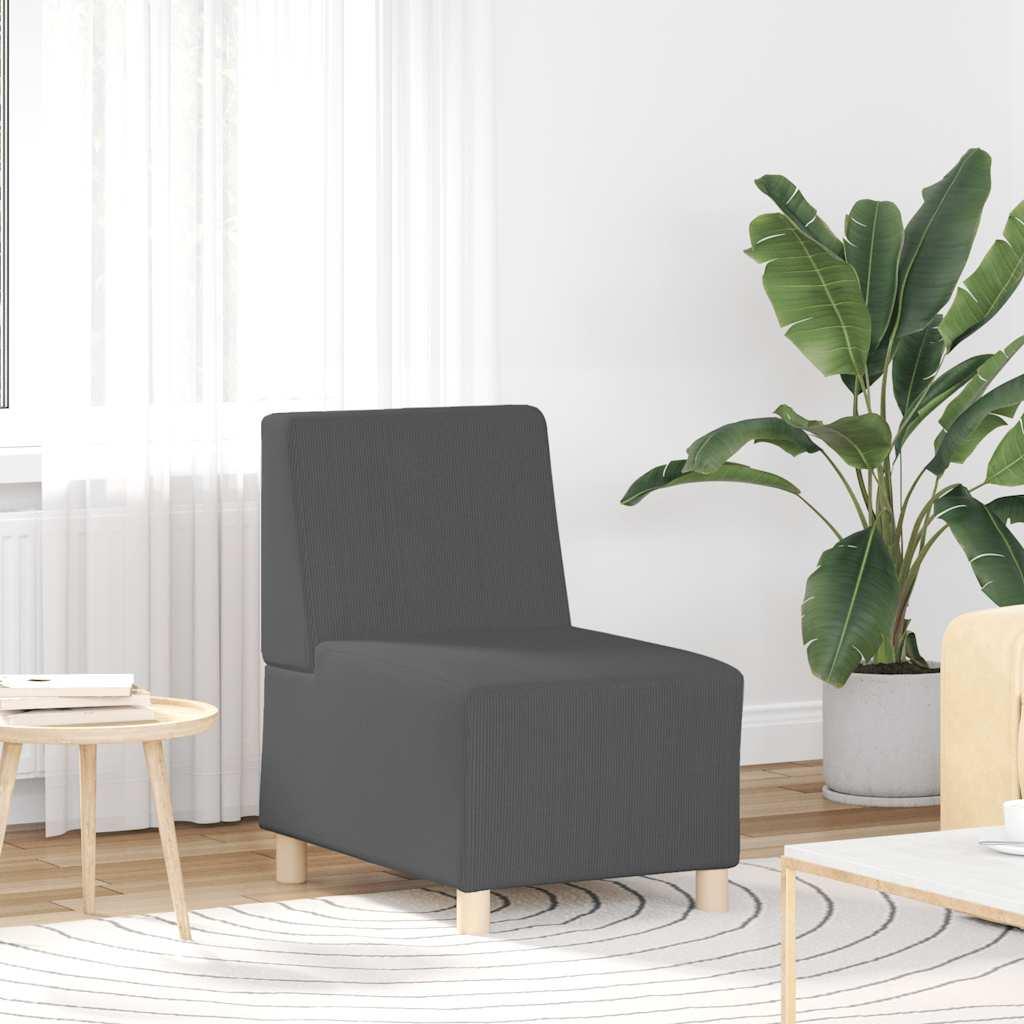 Sofastol uden armlæn 55 cm fløjlsstof mørkegrå