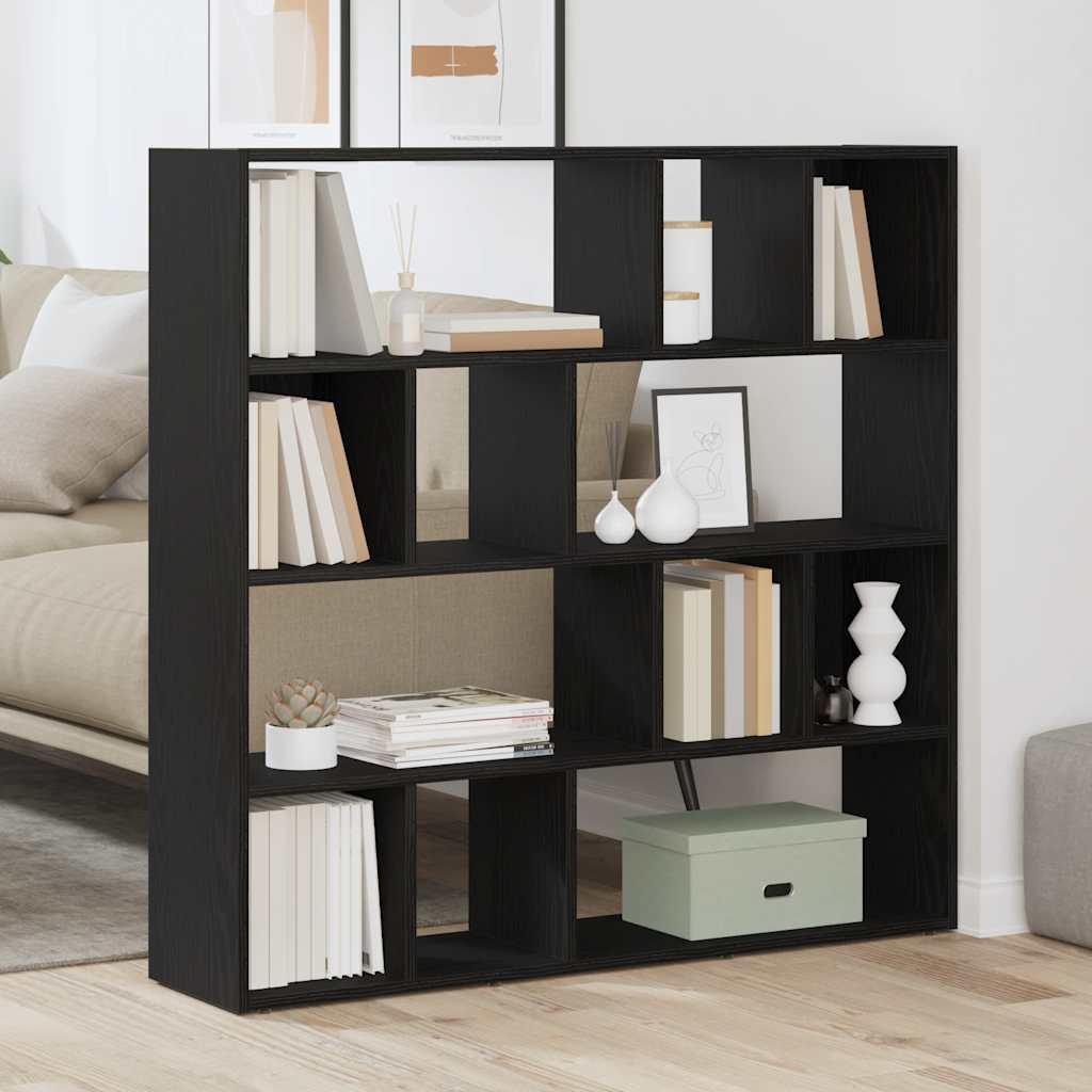 Bogreol/rumdeler 105x24x102 cm sort egetræsfarve
