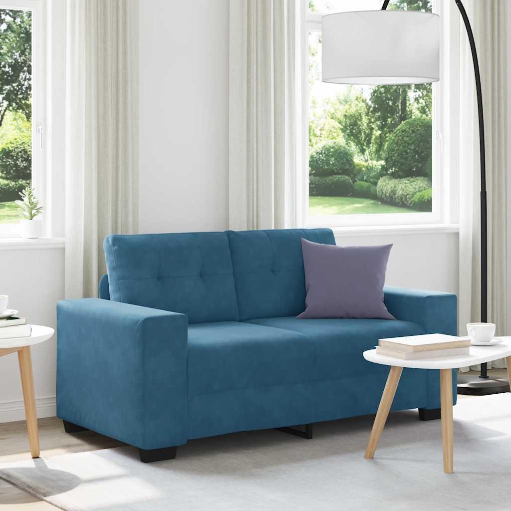 | Tosæders sofa | med pude Blå Fløjl