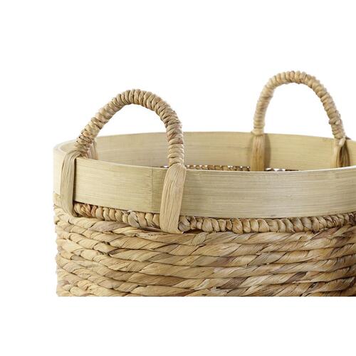 Kurvesæt DKD Home Decor Bambus Tropisk Siv (35 x 35 x 30,5 cm) (3 Dele)