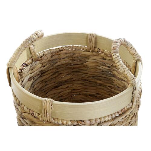 Kurvesæt DKD Home Decor Bambus Tropisk Siv (35 x 35 x 30,5 cm) (3 Dele)