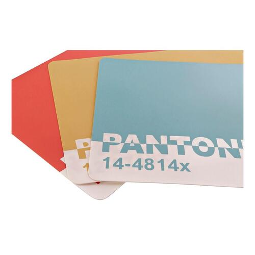 Dækkeservietter DKD Home Decor Pantone Blå Rød Gylden Gummi 43,5 x 28,5 x 0,5 cm 3 Dele