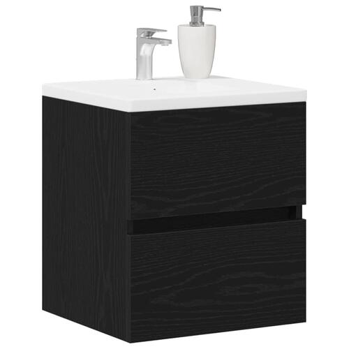 Underskab til håndvask 41x38,5x45 cm konstrueret træ sort-eg