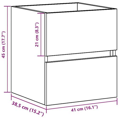 Underskab til håndvask 41x38,5x45 cm konstrueret træ sort-eg