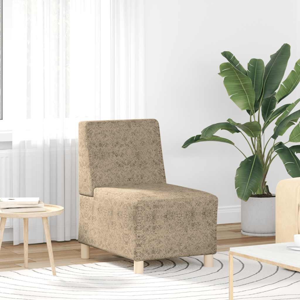 Sofastol uden armlÃ¦n 55 cm imiteret ruskind lysegrÃ¥